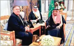  ?? LEAH MILLIS/AFP ?? Saudi Arabia’s King Salman (right) meets with US Secretary of State Mike Pompeo in Riyadh on Tuesday.