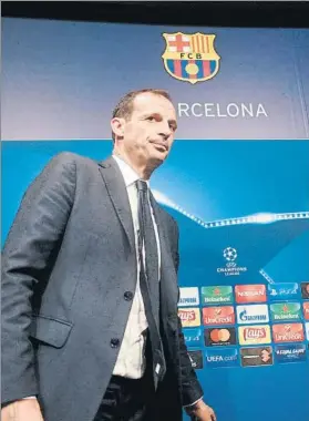  ?? FOTO: MANEL MONTILLA ?? Massimilia­no Allegri en la sala de prensa del Camp Nou