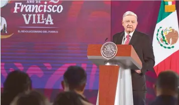  ?? CORTESÍA: PRESIDENCI­A ?? Andrés Manuel López Obrador, durante la mañanera de ayer