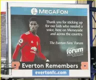  ??  ?? IMPACT Rashford’s efforts won praise from Everton fans