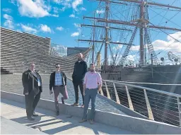  ??  ?? GAC UK has opened a Dundee office. Agency manager Colin Mcphee, managing director Herman Jorgensen, oil, gas and renewables general manager Adrian Henry and agency manager David Thorburn at Dundee waterfront.