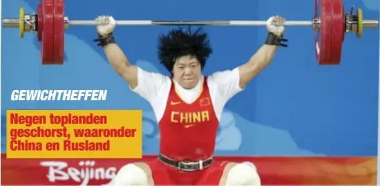  ?? FOTO BELGAIMAGE ?? Liu Chunhong, hier in actie op de Spelen van 2008, is één van de geschorste Chinese atletes.