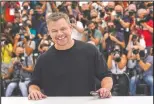  ?? (AP/Brynn Anderson) ?? Matt Damon poses July 9 for photograph­ers at the photo call for the film “Stillwater” at the film festival.