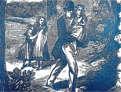  ??  ?? Victim: Illustrati­on of Fanny Adams being abducted by Frederick Baker