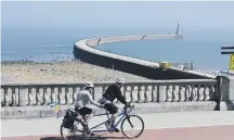  ??  ?? Cyclists at Roker Beach.