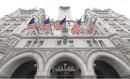  ?? ALEX BRANDON/AP 2016 ?? A federal appeals court dismissed a suit accusing President Donald Trump of profiting from foreign government business at his D.C. hotel.