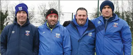  ??  ?? East Meath United Football Academy coaches Dave Gaffney, Alan Clarke, Robbie Corr and Barry Burke.