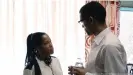  ??  ?? Director Regina King on set with actor Kingsley Ben-Adir