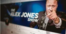  ?? Eric Baradat / AFP/Getty Images ?? Far-right conspiracy theorist Alex Jones has disputed the veracity of the Sept. 11 attacks and the Sandy Hook school massacre, among other things.