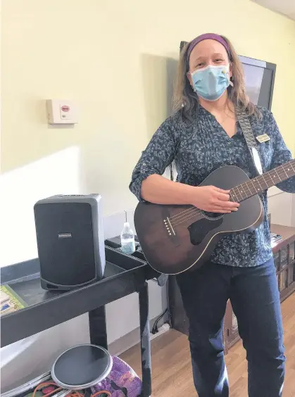  ??  ?? Heather Jansma was able to provide music to long-term care residents, even when gatherings were restricted to groups of five or 10.