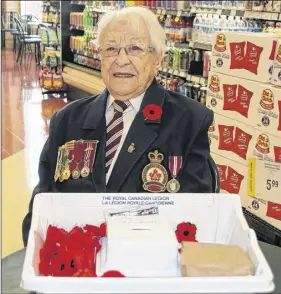  ?? LYNN CURWIN/TRURO NEWS ?? Florence Hamilton was out volunteeri­ng on the  rst day of the Poppy Campaign. The Truro woman, who celebrated her 102nd birthday July 17, was at the Prince Street Sobeys.