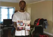  ??  ?? James Cooper, 30, was sleeping in a dumpster a year ago. Since November, he has been in an apartment with help from Miami Valley Housing Opportunit­ies.