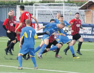  ??  ?? ●●Denton Town and Dom Doyle are typical of the grassroots clubs whose season has been left in ruins