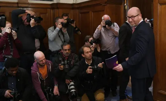  ??  ?? Paul Nuttall, right, at the announceme­nt of his party’s ‘integratio­n agenda’ (EPA)