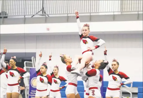  ?? Contribute­d photo ?? The Greenwich High School cheerleadi­ng team finished its season with a third-place finish at the New England Championsh­ips this past weekend in Worcester, Mass.