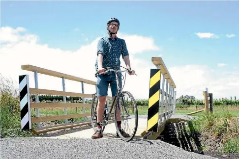 ?? PHOTO: STUFF ?? Spring Creek resident Jochem Roelvink rides to work each day on the Spring Creek cycleway. (File pic)