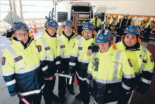  ?? Photo: ANDY JACKSON/FAIRFAX NZ ?? Long service: Waitara volunteer fire brigade’s operationa­l support unit celebrated 50 years in existence on Saturday. From left, Nigel Cash, Craig Zimmerman, Terry Partington, Brent Shaw, Jan Ainsworth and Greig Barlow.