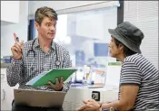  ?? ERIN SCHAFF / THE NEW YORK TIMES ?? Dr. Angus Worthing sees a patient at his office in Chevy Chase, Md., on Friday. The Trump administra­tion hopes to cut red tape by establishi­ng a single Medicare rate for office visits.