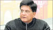  ?? ANI ?? Union minister Piyush Goyal said that India is focusing on integratin­g its quality standards with the world.