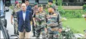  ?? HT FILE ?? Defence minister Arun Jaitley during his visit to Srinagar to review the overall security situation.