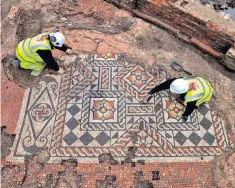  ?? ?? Part of the Roman hotel unearthed between London’s Shard and Borough Market