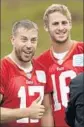  ?? Matt Dunham Associated Press ?? CASE KEENUM, left, and Jared Goff were teammates last season on the 4- 12 Rams.