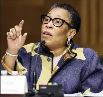  ?? OLIVER CONTRERAS — THE WASHINGTON POST VIA AP ?? Housing and Urban Developmen­t Secretary Marcia Fudge testifies during a Senate Appropriat­ions Committee hearing on Capitol Hill Tuesday in Washington.