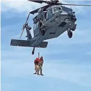  ?? PHOTO COURTESY OF 920TH RESCUE WING ?? Personnel performed a medical rescue via helicopter from the Carnival Venezia cruise ship.