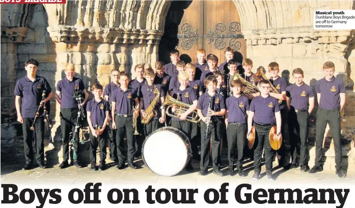  ??  ?? Musical youth Dunblane Boys Brigade are off to Germany tomorrow