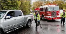  ?? SAVANNAH MORNING NEWS ?? Savannah firefighte­rs from Engine 9 arrive on scene while participat­ing in a vehicle accident drill recently. Department recruits must have EMT certificat­ion.