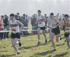  ??  ?? Sam Hughes running in the Under 15 boys race.