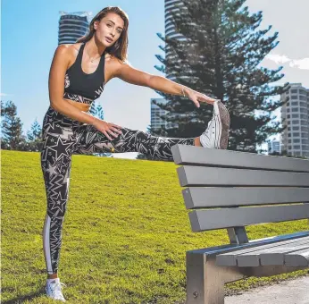  ?? JACK HARBOUR jack.harbour@news.com.au Picture: JERAD WILLIAMS ?? Model Emma Kent pictured during her morning work-out at Broadbeach.