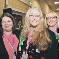  ?? ?? Green councillor Julie Howell (centre) with supporters.