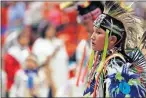  ?? OKLAHOMAN ARCHIVES] ?? Dancers perform at the 2019 Red Earth Festival at the Cox Convention Center in Oklahoma City on June 8. [THE