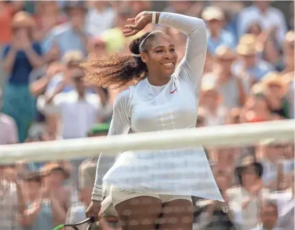  ?? SUSAN MULLANE/USA TODAY ?? Seven-time singles champion Serena Williams advanced to her 10th Wimbledon final Thursday.