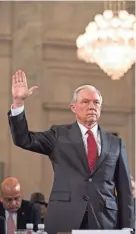  ?? EUROPEAN PRESS AGENCY ?? Republican Sen. Jeff Sessions (R-Ala.) prepares to testify at his confirmati­on hearing to be the Trump administra­tion's attorney general in the Russell Senate Office Building in Washington, D.C., on Tuesday.