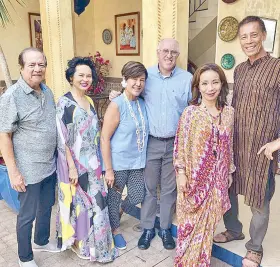  ??  ?? Special guests US Deputy Chief of Mission Michael Klecheski and his wife Eloisa (center) are welcomed by Eddie and Marilou Pineda (left) and Maritess and Renato Enriquez.