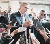  ?? Jim Lo Scalzo EPA/Shuttersto­ck ?? HOUSE MINORITY LEADER Kevin McCarthy (R-Bakersfiel­d) after Wednesday’s protest. GOP leaders said such tactics were likely to continue.