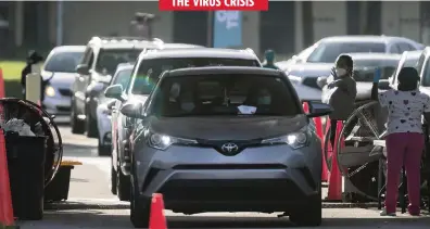  ?? MATIAS J. OCNER mocner@miamiheral­d.com ?? Cars line up at Tropical Park’s COVID-19 testing site in West Miami-Dade on Friday as Florida sees a big jump in cases.