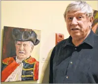  ?? DESIREE ANSTEY/JOURNAL PIONEER ?? Summerside historian George Dalton stands beside his portrait. He is one of the 48 faces featured in the exhibit “Portraits in Oil: New Friends and Neighbours,” unveiled at the Eptek Art & Culture Centre last weekend.