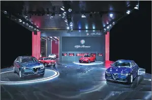  ?? PHOTOS PROVIDED TO CHINA DAILY ?? Italian carmaker Alfa Romeo makes its China debut with a stellar lineup of models at the Shanghai auto show.