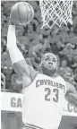  ?? Leah Klafczynsk­i / TNS ?? The Cavs’ LeBron James powered his way past Kareem Abdul-Jabbar on the playoff scoring list.