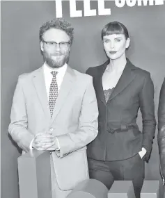  ?? — AFP photo ?? Rogen and Theron attends the ‘Long Shot’ New York Premiere at AMC Lincoln Square Theater on Tuesday in New York City.