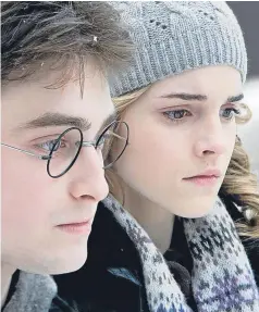  ?? Picture: Kim Cessford. ?? Leah Murphy, 4, models the scarf, and, right, worn by Hermione (Emma Watson) with Harry (Daniel Radcliffe).