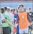  ?? PAUL DICICCO — FOR THE NEWS-HERALD ?? Gilmour and Chardon shake hands after a match Oct. 15, 2019.