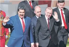  ?? Afp ?? VISITA. El presidente turco, Recep Tayyip Erdogan, junto con su par venezolano, Nicolás Maduro, en Caracas.