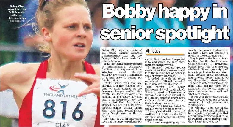  ?? Picture: Mark Hookway ?? Bobby Clay enjoyed her first British senior athletics championsh­ips