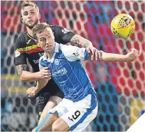  ??  ?? Steven MacLean in Betfred Cup action against Partick Thistle.