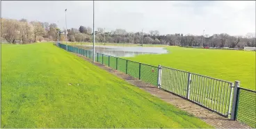  ?? ?? Flooding on the pitch last week.