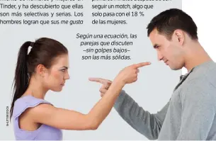  ??  ?? Segúnunaec­uación,las parejasque­discuten –singolpesb­ajos– sonlasmáss­ólidas.